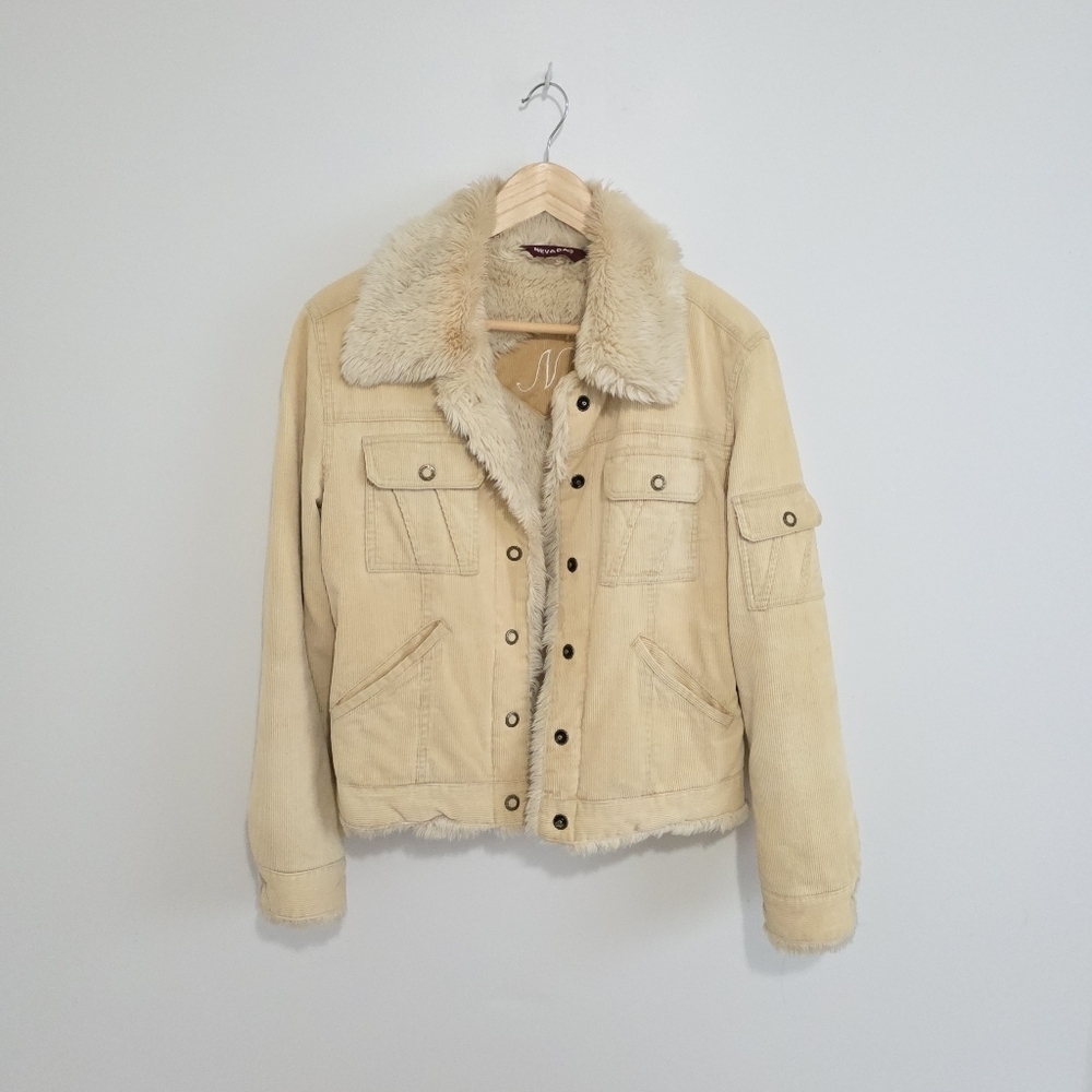 Vintage Corduroy Shearling Lined Spring Jacket